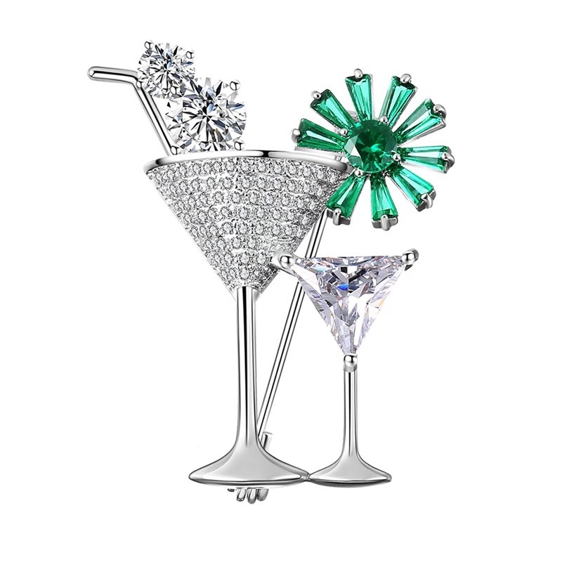 Green Martini Brooch